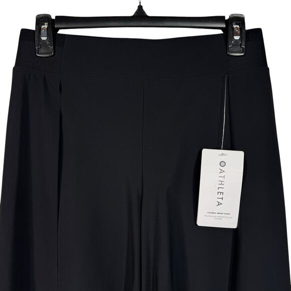 Athleta Petite 8P Cosmic Wrap Crop Pants Pocket Breathable Stretch Pull-On Black - Picture 4 of 13